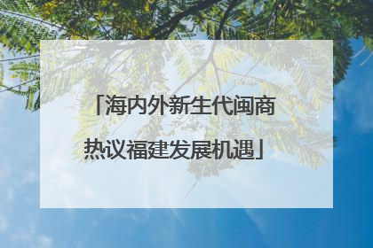 海内外新生代闽商热议福建发展机遇