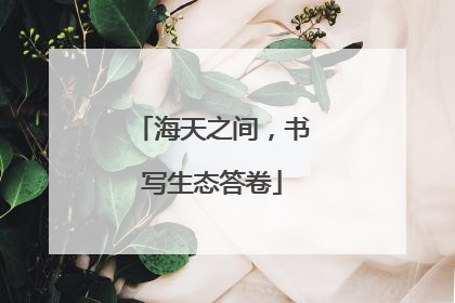 海天之间，书写生态答卷
