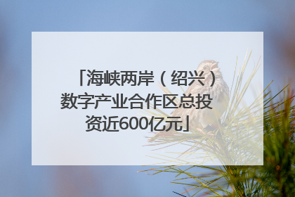 海峡两岸（绍兴）数字产业合作区总投资近600亿元
