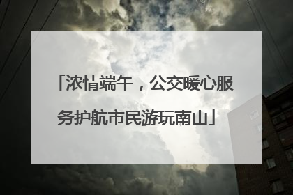 浓情端午，公交暖心服务护航市民游玩南山