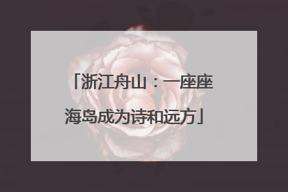 浙江舟山：一座座海岛成为诗和远方
