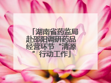湖南省药监局赴邵阳调研药品经营环节“清源”行动工作