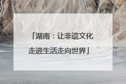 湖南：让非遗文化走进生活走向世界