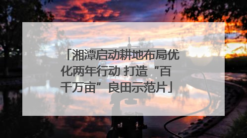 湘潭启动耕地布局优化两年行动 打造“百千万亩”良田示范片
