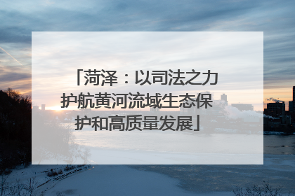 菏泽：以司法之力护航黄河流域生态保护和高质量发展