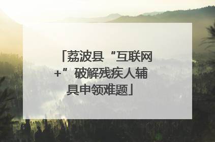 荔波县“互联网+”破解残疾人辅具申领难题