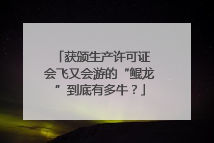 获颁生产许可证 会飞又会游的“鲲龙”到底有多牛？