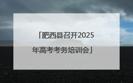 肥西县召开2025年高考考务培训会