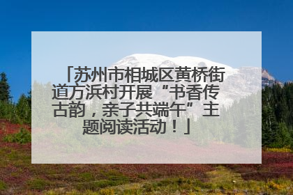 苏州市相城区黄桥街道方浜村开展“书香传古韵，亲子共端午”主题阅读活动！