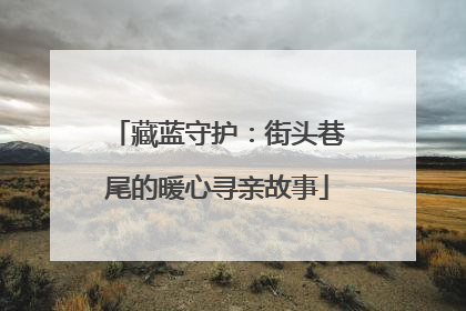 藏蓝守护：街头巷尾的暖心寻亲故事