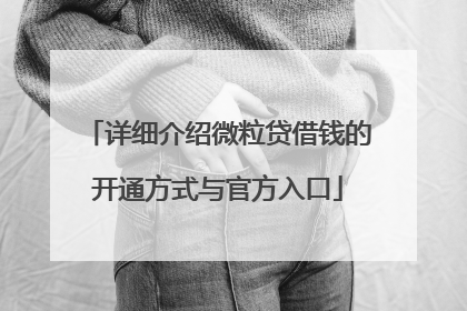 详细介绍微粒贷借钱的开通方式与官方入口