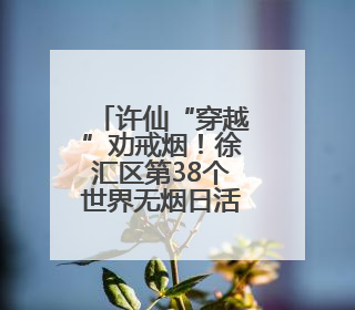 许仙“穿越”劝戒烟！徐汇区第38个世界无烟日活动超吸睛