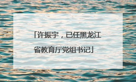 许振宇，已任黑龙江省教育厅党组书记