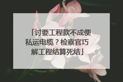 讨要工程款不成便私运电缆？检察官巧解工程结算死结