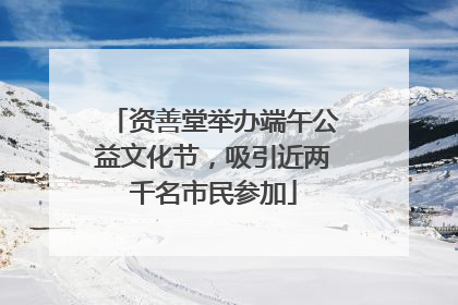 资善堂举办端午公益文化节，吸引近两千名市民参加
