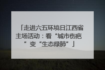 走进六五环境日江西省主场活动：看“城市伤疤”变“生态绿肺”
