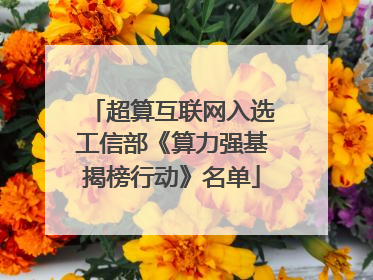 超算互联网入选工信部《算力强基揭榜行动》名单