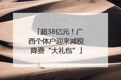 超38亿元！广西个体户迎来减税降费“大礼包”