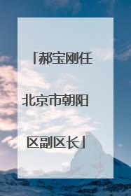 郝宝刚任北京市朝阳区副区长