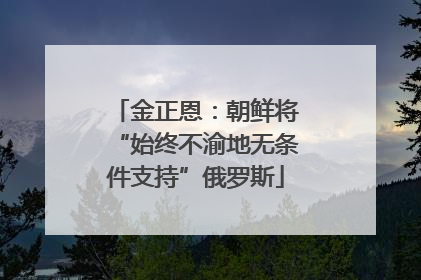 金正恩：朝鲜将“始终不渝地无条件支持”俄罗斯