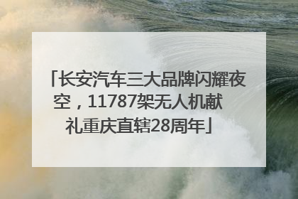 长安汽车三大品牌闪耀夜空，11787架无人机献礼重庆直辖28周年