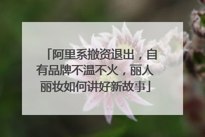 阿里系撤资退出，自有品牌不温不火，丽人丽妆如何讲好新故事