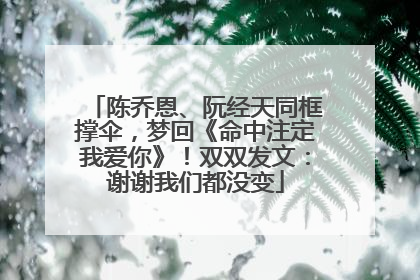 陈乔恩、阮经天同框撑伞，梦回《命中注定我爱你》！双双发文：谢谢我们都没变