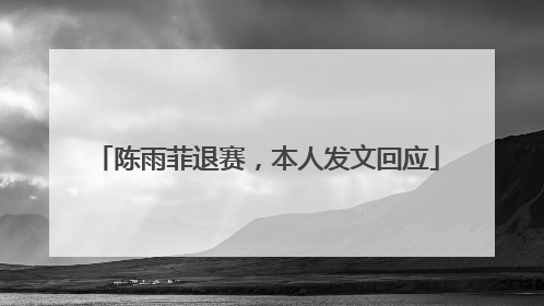 陈雨菲退赛，本人发文回应