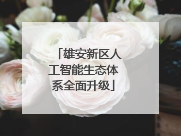 雄安新区人工智能生态体系全面升级
