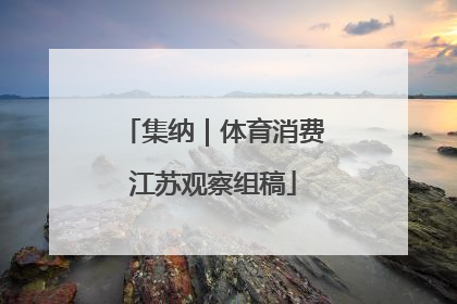 集纳｜体育消费江苏观察组稿