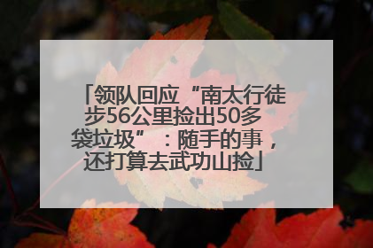 领队回应“南太行徒步56公里捡出50多袋垃圾”：随手的事，还打算去武功山捡