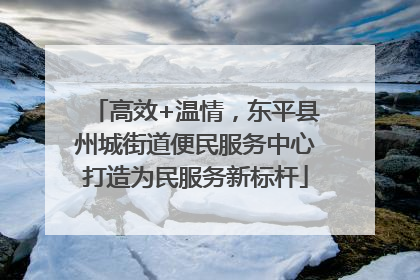 高效+温情，东平县州城街道便民服务中心打造为民服务新标杆