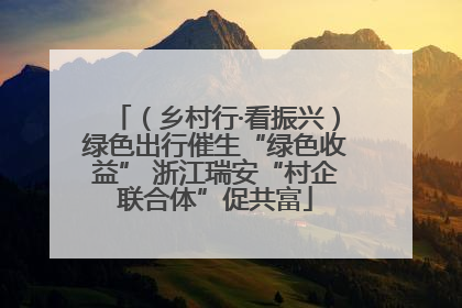 （乡村行·看振兴）绿色出行催生“绿色收益” 浙江瑞安“村企联合体”促共富