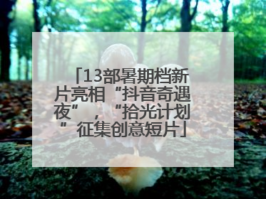13部暑期档新片亮相“抖音奇遇夜”，“拾光计划”征集创意短片