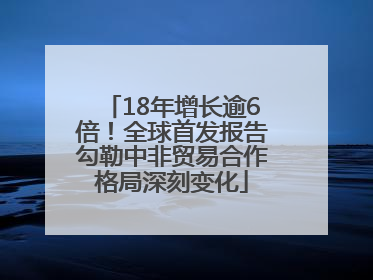 18年增长逾6倍！全球首发报告勾勒中非贸易合作格局深刻变化