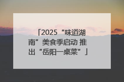 2025“味道湖南”美食季启动 推出“岳阳一桌菜”