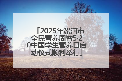 2025年漯河市全民营养周暨5·20中国学生营养日启动仪式顺利举行