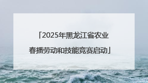 2025年黑龙江省农业春播劳动和技能竞赛启动