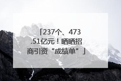 237个、473.51亿元！晒晒招商引资“成绩单”