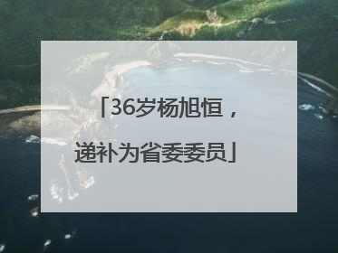 36岁杨旭恒，递补为省委委员