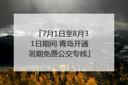 7月1日至8月31日期间 青岛开通暑期免费公交专线