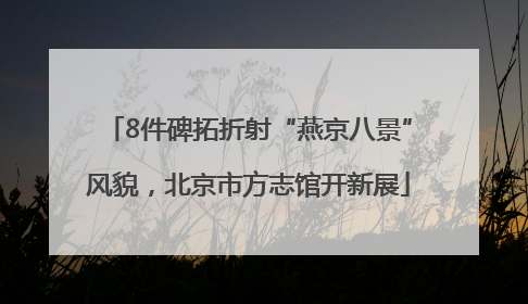 8件碑拓折射“燕京八景”风貌，北京市方志馆开新展