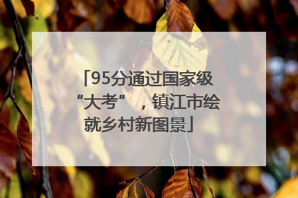 95分通过国家级“大考”，镇江市绘就乡村新图景