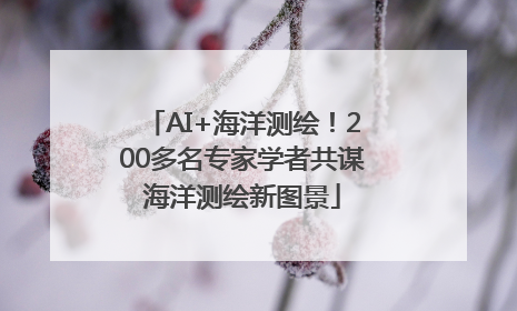 AI+海洋测绘！200多名专家学者共谋海洋测绘新图景